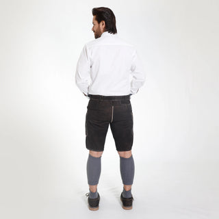 Charcoal Black Traditional Lederhosen