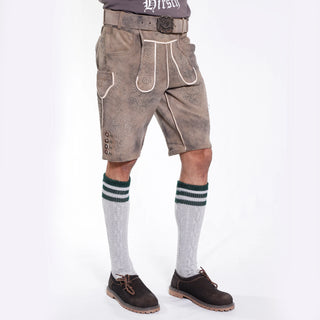 Bold Brown Lederhosen with Black Embroidery