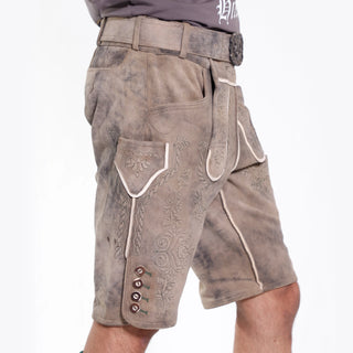 Bold Brown Lederhosen with Black Embroidery