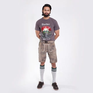 Bold Brown Lederhosen with Black Embroidery