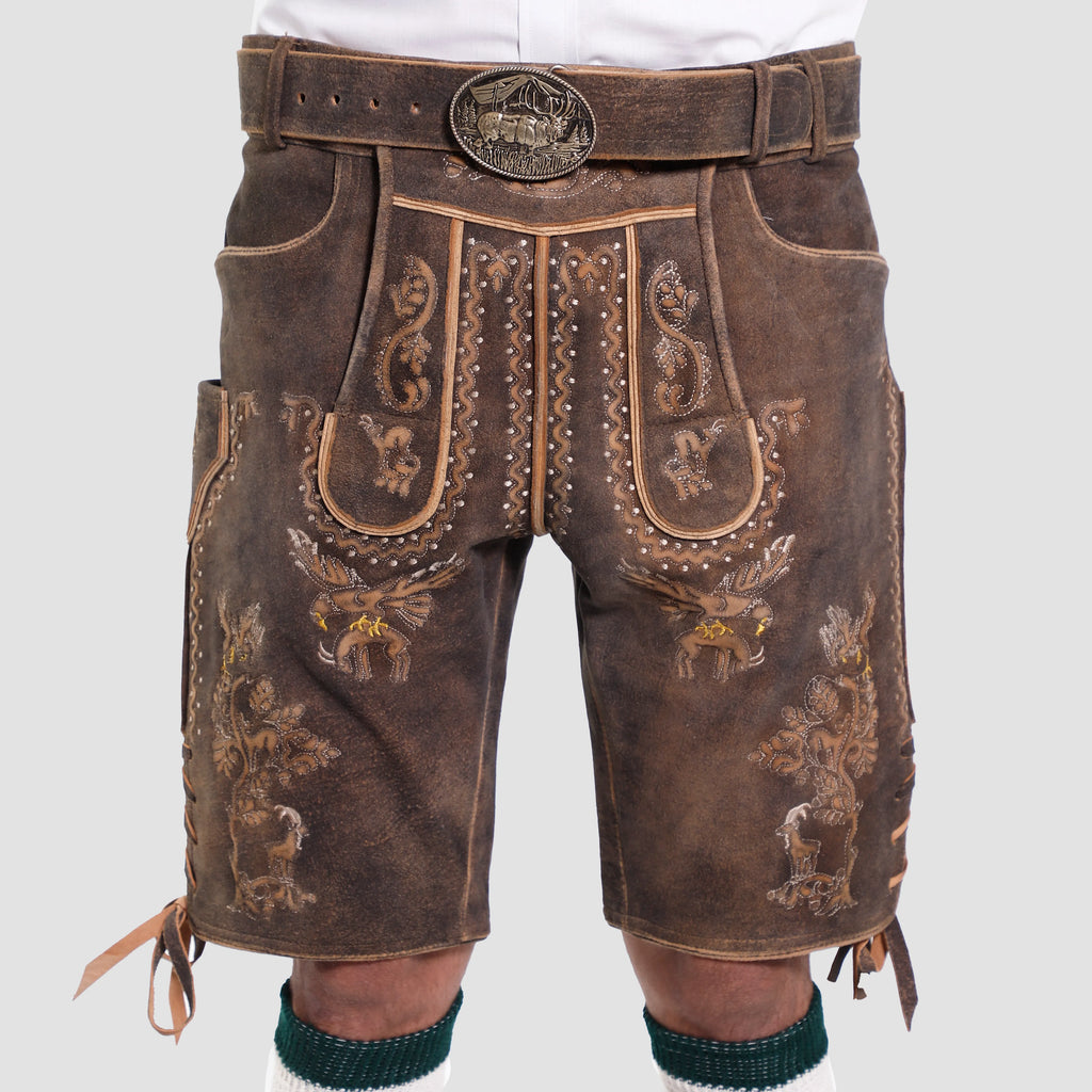 Traditional Lederhosen Men in Vintage Grey