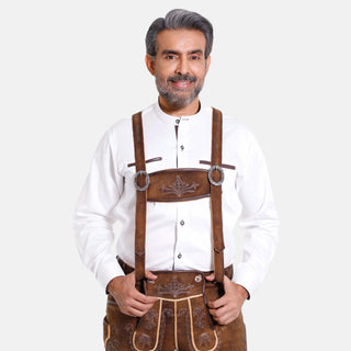 Bold Brown Lederhosen Suspenders