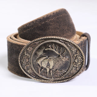 Authentic Bavarian Brown Goat Leather Suede Belt