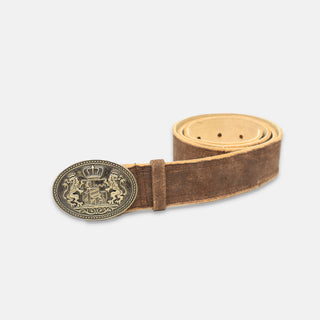 Classic Bavarian goat leather belt in white suede