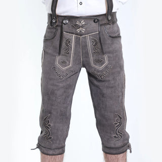 Traditional Bavarian dark gray bundhosen