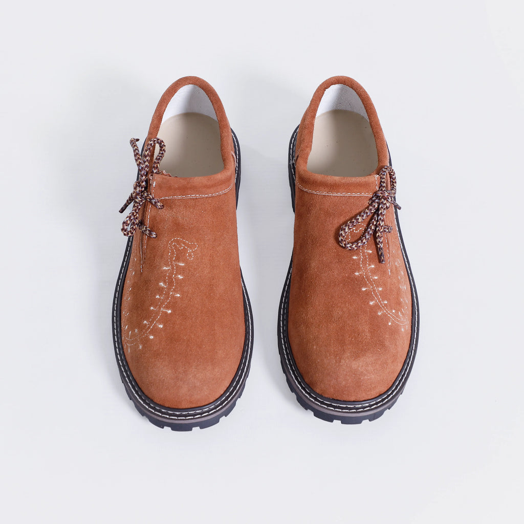 Authentic Men’s German Shoes Golden Brown Lederhosen Footwear Size 45 German Lederhosen Shoes for Men Clean Brown – Lederhosen Store main image 2