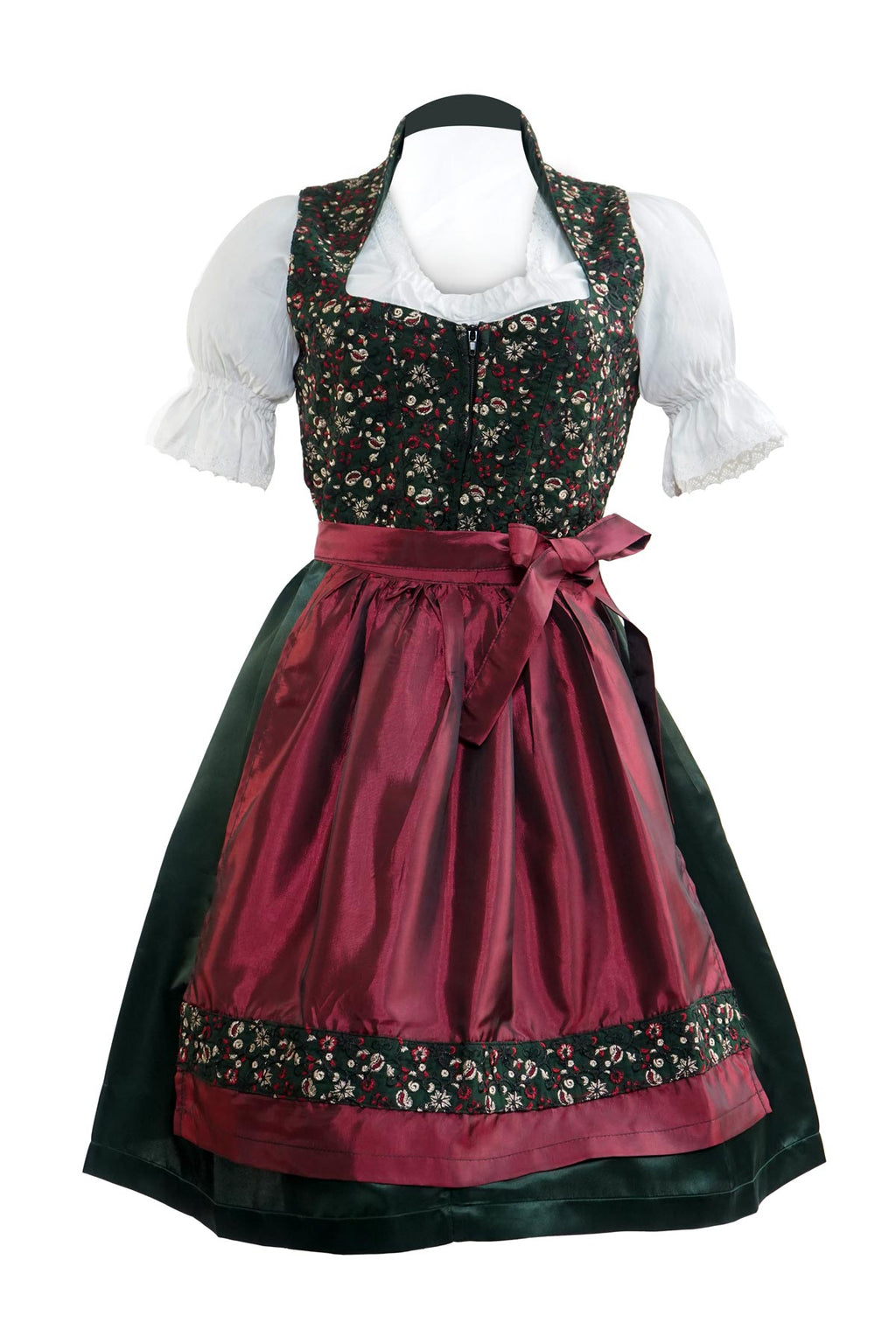 dirndl dress Bavarian Charm Maroon Black Dirndl Dress – Oktoberfest Wear