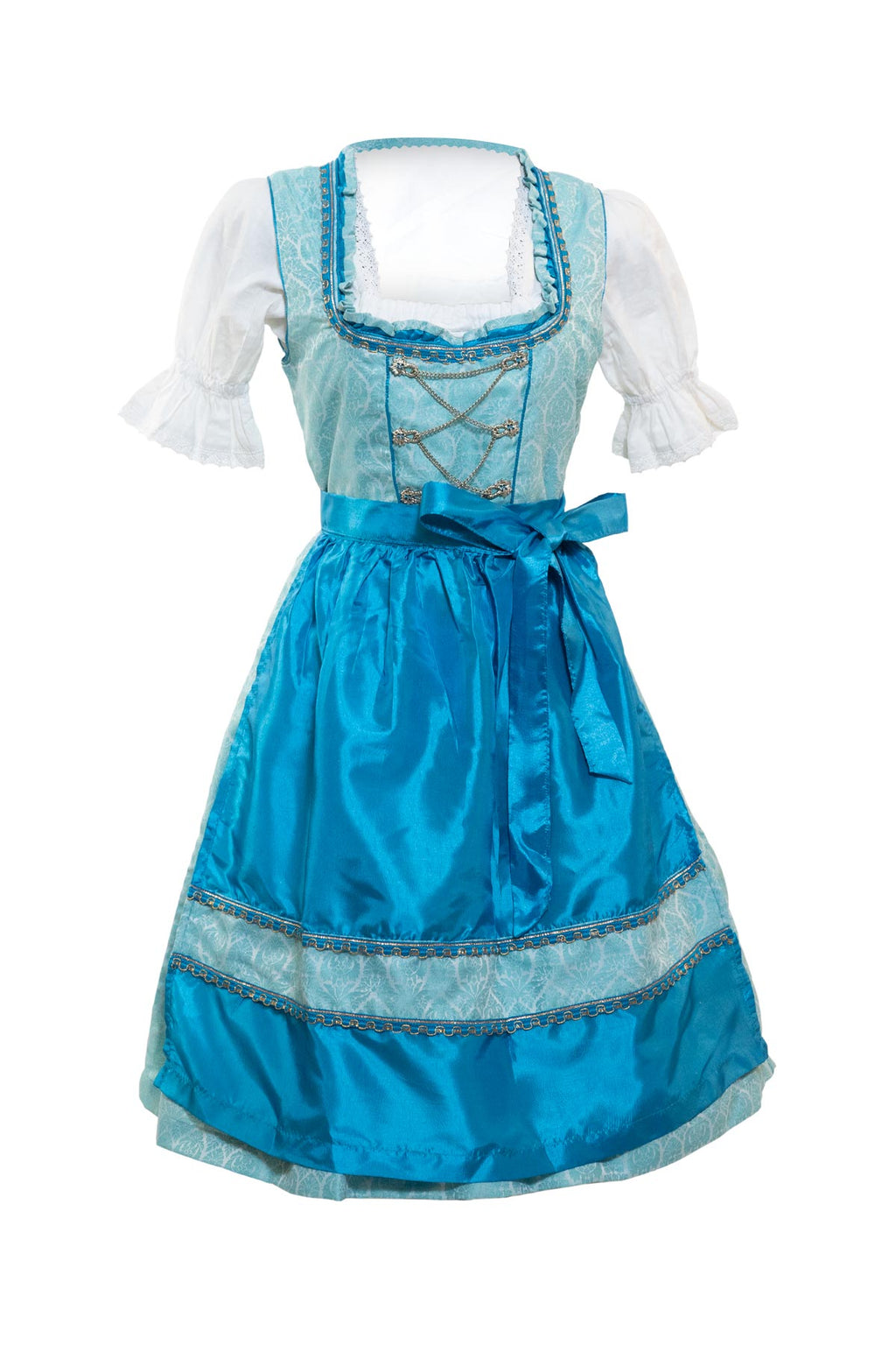 Bavarian Blue Midi Dirndl Dress – Oktoberfest Wear