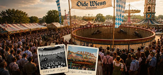 Historic Wall of Death attraction at Oide Wiesn during Oktoberfest with vintage carnival rides.