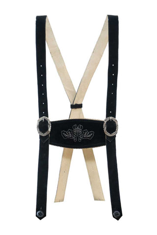 Classic Bavarian Brown Embriodered Suspenders