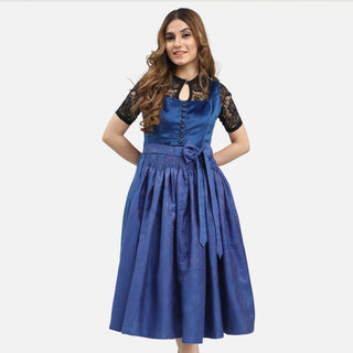 German Dirndl Dress Luxury Indigo Blue