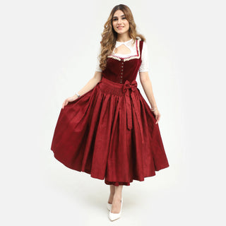 Rich Maroon Dirndl Stunning German Traditional Dress