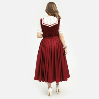 Rich Maroon Dirndl Stunning German Traditional Dress