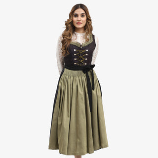 Women German Dirndl Dress Midnight Black