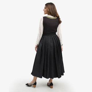 Women German Dirndl Dress Midnight Black