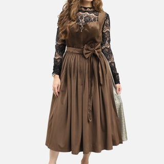 Classic Brown Dirndl in Bavarian Elegance Oktoberfest Wear Classic Brown Dirndl in Bavarian Elegance Oktoberfest Wear