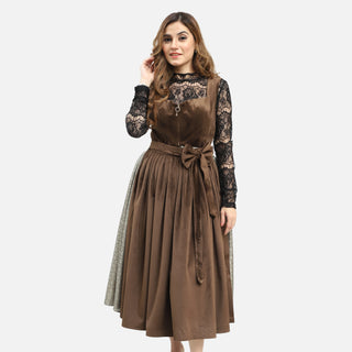 Classic Brown Dirndl for Authentic Bavarian Elegance