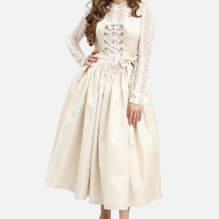 Elegant Off White Dirndl Pure and Traditional Bavarian Attire