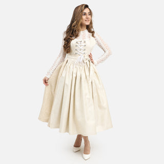 Elegant Off White Dirndl Pure and Traditional Bavarian Attire