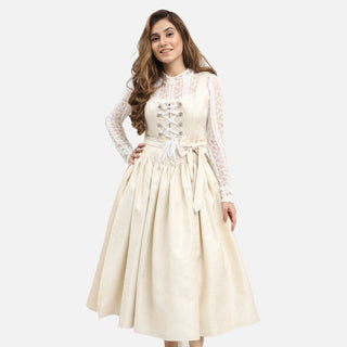 Elegant Off White Dirndl Pure and Traditional Bavarian Attire