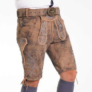 Rustic Men's Lederhosen in Grayish Brown Tone