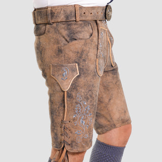 Rustic Men's Lederhosen in Grayish Brown Tone