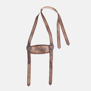 Embroidered Brown Bavarian Suspenders for Oktoberfest