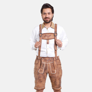 Camel brown Traditional Lederhosen Suspenders