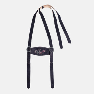 Rustic Black Bavarian Bundhosen Suspenders
