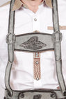 Classic Elegance: Gray Long Bundhosen with Trachten Accents