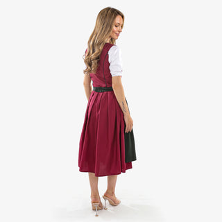 Plum Majestic Midi Dirndl Forest Green Apron