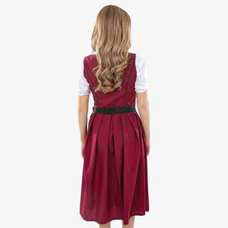 Plum Majestic Midi Dirndl Forest Green Apron