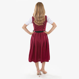 Plum Majestic Midi Dirndl Forest Green Apron