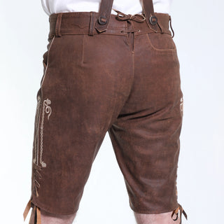 Mens Classic Bavarian Lederhosen in Vintage Brown
