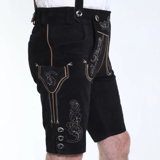 Midnight Black Lederhosen Men