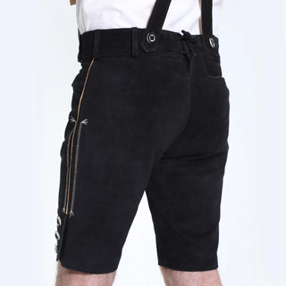 Midnight Black Lederhosen Men