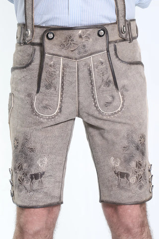 Charcoal Gray Traditional Men's Lederhosen