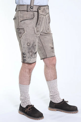 Charcoal Gray Traditional German Lederhosen