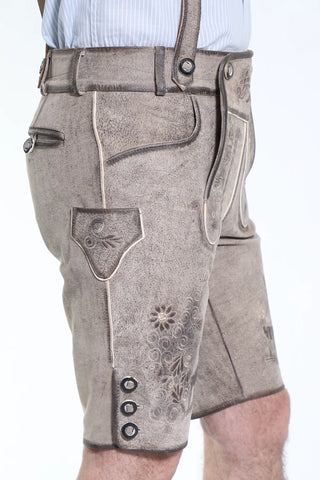 Charcoal Gray Traditional German Lederhosen