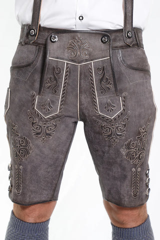 Elegant Gray Lederhosen Men