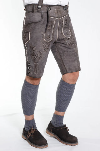 Elegant Gray Lederhosen Men