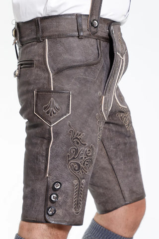 Elegant Gray Lederhosen Men