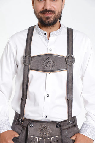 Elegant Gray Lederhosen Men