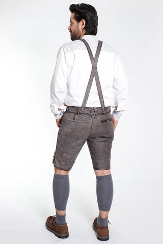 Elegant Gray Lederhosen Men