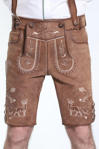 Rustic Adventure German Lederhosen in Wild Brown