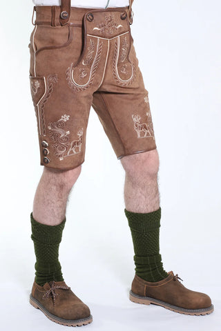 Rustic Adventure German Lederhosen in Wild Brown