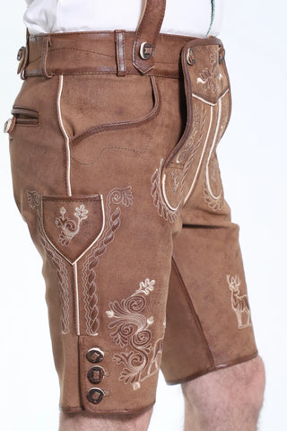 Rustic Adventure German Lederhosen in Wild Brown