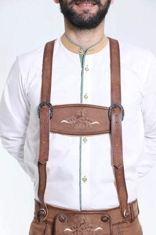 Rustic Adventure German Lederhosen in Wild Brown