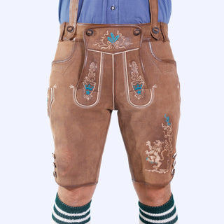 Lion Motif Bavarian Lederhosen Men