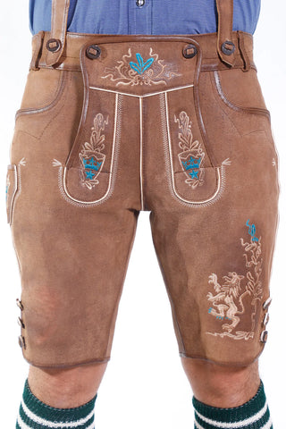 Lion Motif Bavarian Lederhosen Men